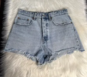 Zara High Waisted Acid Wash Denim Cut Offs thumbnail 1