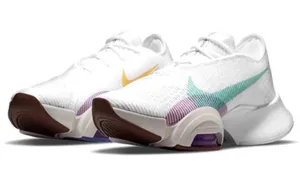 Nike air zoom super rep 2 Women’s White HIIT Sneakers Lavender Swoosh Size 8.5 thumbnail 1