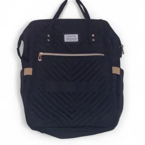 Vsnoon Quilted‎ Black Diaper Travel Backpack with USB Port & Laptop Sleeve thumbnail 2
