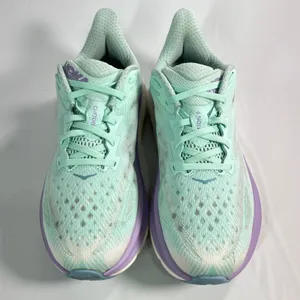 HOKA ONE ONE Clifton 9 Wide Running Shoes Women 9D Sunlit Ocean Lilac Mist thumbnail 2