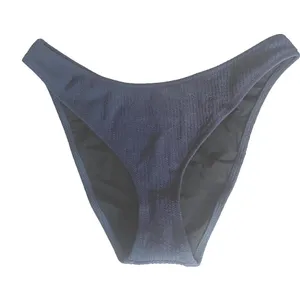 J Crew Steel Blue Textured Curved-Waist Cheeky‎ Bikini Bottom Size Large NWT thumbnail 1
