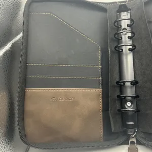 AT-A-GLANCE Brown Zippered Organizer Day Planner Binder w/ Ring Binder thumbnail 3