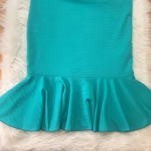 Lularoe Cici flounce ruffle stretch dress teal S thumbnail 9