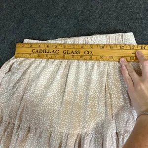 Japana Women Tan Pebble Print Tiered Maxi Skirt Elastic Waist L Cottagecore thumbnail 8