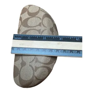Coach Signature C Khaki Brown Hard Clamshell Eyeglass Sunglasses Case Canvas thumbnail 8