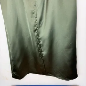 NWT Zara Green Satin Effect Midi Wrap Dress Sz Large Beaded Straps thumbnail 15