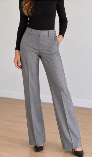 Michael Michael Kors Gray Herringbone Dress Pants Straight Leg Career Workwear thumbnail 1