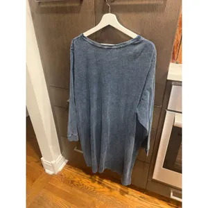 Jane and Delancey size 2XL denim blue knit fabric Dress Worn Look nwt thumbnail 4