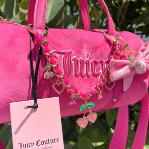 🎀🩷NWT Juicy Couture Hot Pink Barrel Bag/Purse with Accessories 🩷🎀 thumbnail 1