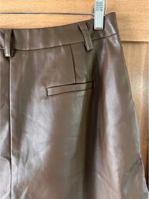 DISSH Faux Leather High Rise Shorts Chocolate Brown Women’s size AU 12 / US 8 thumbnail 14