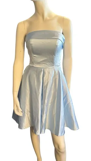 Witness of Love Strapless Satin Dress Blue 4 NWT thumbnail 1