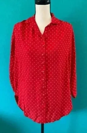 New with tags Saint Helena red polka dot blouse in size small thumbnail 1