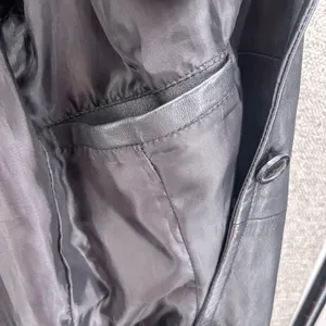 Vintage 90s‎ Leather Blazer Coat Black 6 thumbnail 6