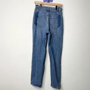 Abercrombie 28/6 Short 90s Straight High Rise Jeans Medium Wash Curve thumbnail 4