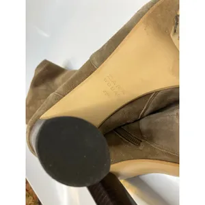 Zara woman tan taupe boots zipper closure women's size‎ 40 9.5 dressy trendy thumbnail 6