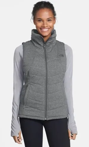 The North Face Pseudio puffer vest gray women’s size‎ medium winter casual thumbnail 1