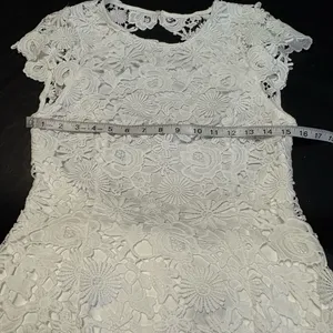 Lulu's White Floral Lace Backless Sheath Dress Size M NWT Classy, Feminine thumbnail 11