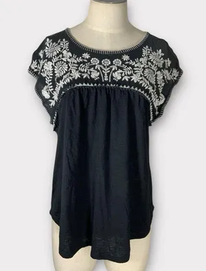 Women’s Hollister Embroidered Boho Blouse Size M thumbnail 5