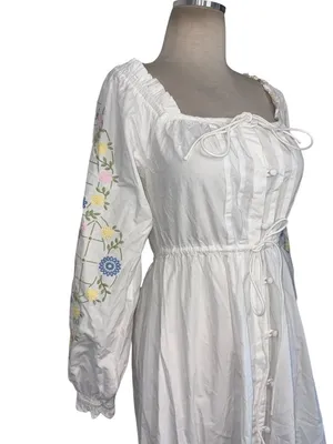 Damson Madder Junia Midi Dress in Embroidered 6 New Floral Cotton thumbnail 5