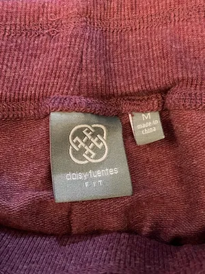Daisy Fuentes Pants Womens Medium Purple Heather Jogger Lounge Drawstring Ruched thumbnail 8