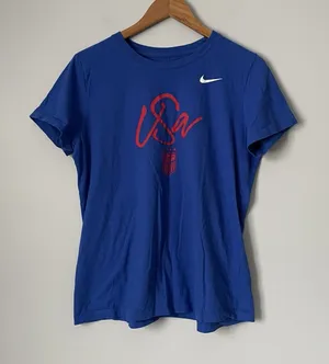 The Nike Tee USA Patriotic Blue Red T-Shirt Short Sleeve Women's Size XL thumbnail 1