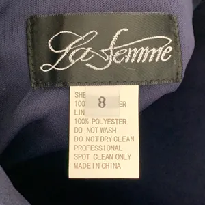 NWT La Femme 28835 Strapless Leg‎ Slit Double Strap Back in Navy Blue thumbnail 9