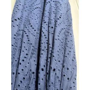 Pink Lily Navy Blue Eyelet Smocked Sundress Midi S Coquette thumbnail 6