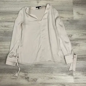 Banana Republic Beige Long Tie Sleeve V-Neck Blouse Size XS thumbnail 1