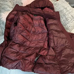 Puffer Coat Ski Jacket 32 Degrees Burgundy Maroon Womens Medium Hooded thumbnail 4