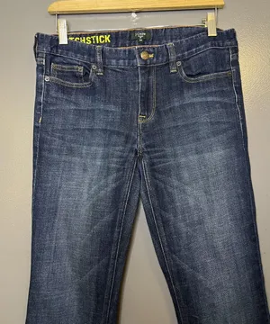 J Crew Matchstick Jeans Womens 29S Dark Wash Mid Rise Straight Stretch Denim thumbnail 1