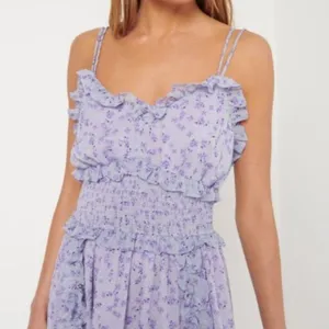Elliatt Victorian lilac floral ruffle maxi dress thumbnail 2