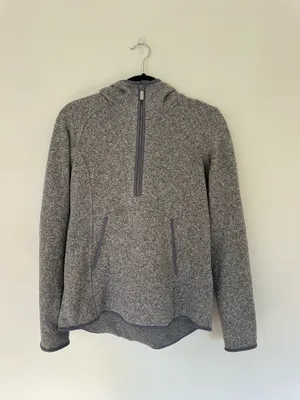 Lululemon Fleece & Thank You Pullover Heathered White / Battleship 6 thumbnail 1