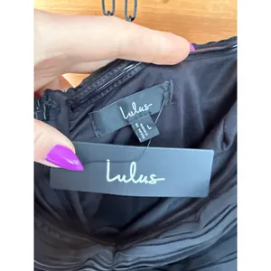 NWT Lulus Seriously Sensational Black Strapless Tiered Maxi Dress Wedding Size L thumbnail 5