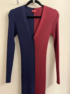 Staud Shoko Ribbed Long Sleeve Sweater Dress Small thumbnail 3