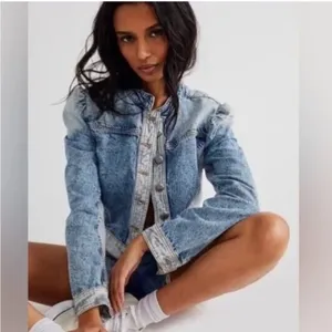 Free People Aubrey Jean Jacket thumbnail 5