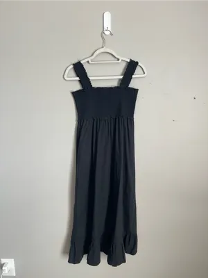 RAILS Black Organic Cotton Blend Smocked Dress Sz M thumbnail 5