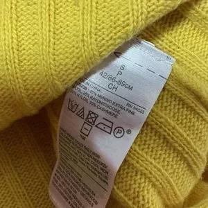 Banana Republic Italian Yarn Ribbed Sweater Womens Small Yellow Merino Cashmere thumbnail 5