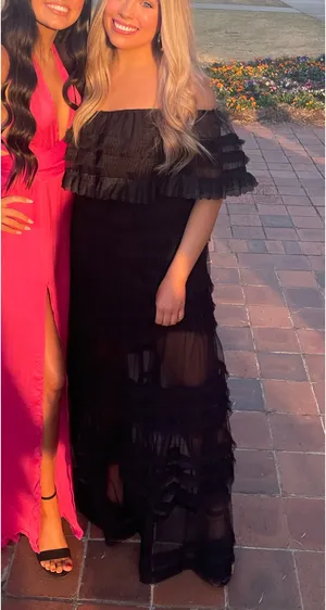 Luxxel Black Formal Tulle Dress thumbnail 1