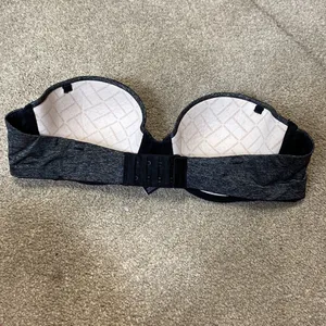 Victoria’s Secret Black Marl Strapless T-Shirt Lightly Lined Bra Size 34 B thumbnail 2