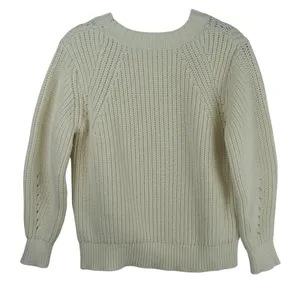 Everlane Womens Chunky Cable Knit‎ Sweater Ivory Pullover M thumbnail 5