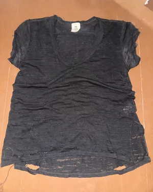 We The Free Black Short Sleeve V-Neck Tee thumbnail 1