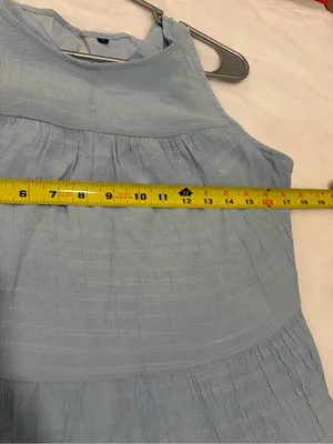 Light Blue Tiered Midi Sleeveless Dress - Size Small thumbnail 4