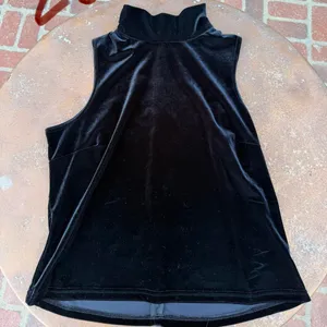 Vtg Black velvet turtleneck top sz M/ no tags #goth #holiday # winter thumbnail 4