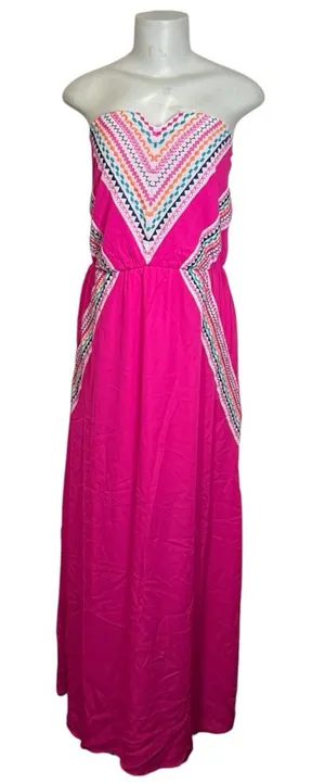 My Michelle Pink Strapless Maxi Dress Chevron Boho Spring Euro Summer Festival thumbnail 1
