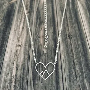 PHeart Mountain Necklace Silver thumbnail 1