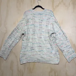 American Eagle Sweater‎ Womens M Pastel Knit Cable Crewneck Cozy Soft thumbnail 8
