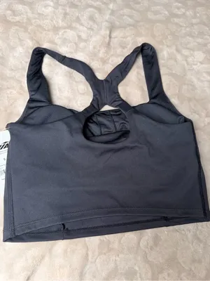 Avia Black Cropped Square-Neck Athletic Tank thumbnail 4