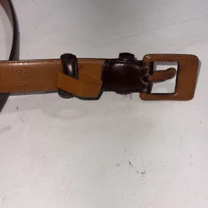Lauren Ralph Lauren Brown Italian Leather RLR Leather Buckle Belt Womens Medium thumbnail 8