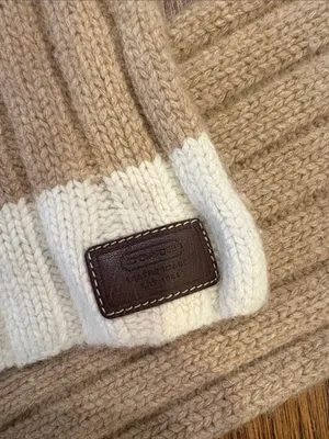 COACH wool cashmere 56” ribbed scarf thumbnail 2