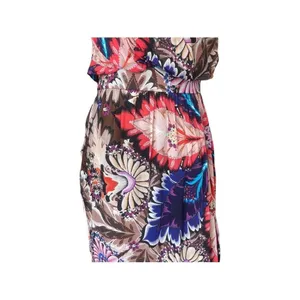 New Ali Ro Womens Dress Sz‎ 6 Silk Strapless Asymmetrical Midi Paisley Floral thumbnail 3